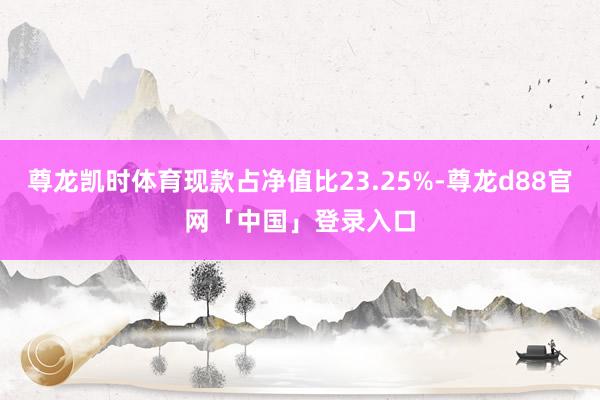 尊龙凯时体育现款占净值比23.25%-尊龙d88官网「中国」登录入口